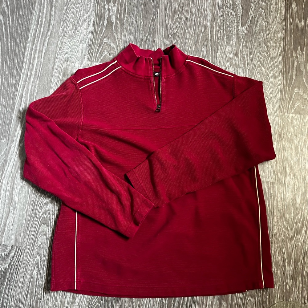 Point Zero Men's Burgundy Zip-Up Sweater